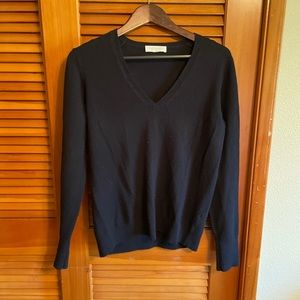 Everlane cashmere dark navy blue v-neck